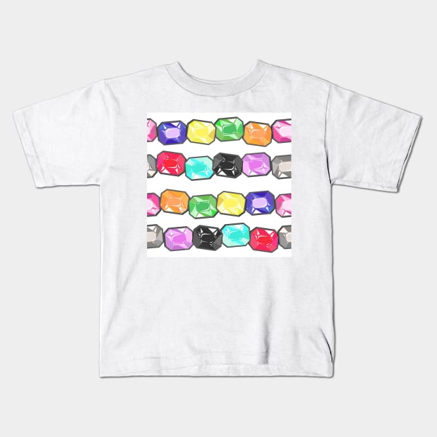 Cristal Colored Vector Background Pattern Seamless Kids T-Shirt by MichelMM